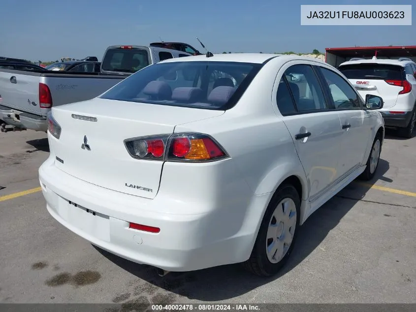 2010 Mitsubishi Lancer De VIN: JA32U1FU8AU003623 Lot: 40002478