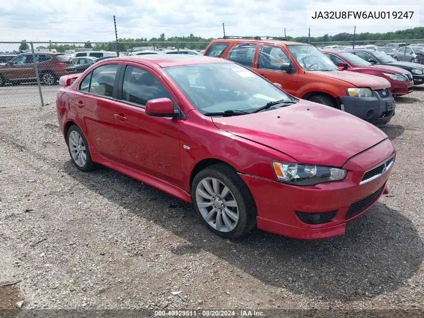 2010 Mitsubishi Lancer Gts VIN: JA32U8FW6AU019247 Lot: 40129511