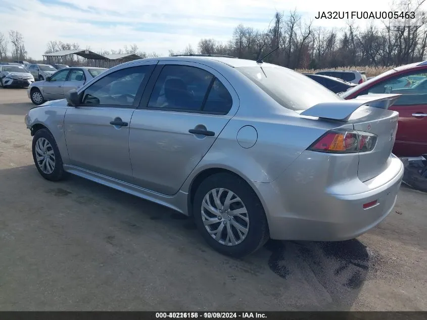 2010 Mitsubishi Lancer De VIN: JA32U1FU0AU005463 Lot: 40216158