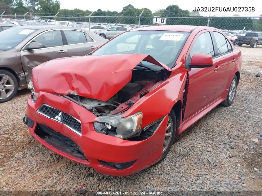 2010 Mitsubishi Lancer Es/Es Sport VIN: JA32U2FU6AU027358 Lot: 40324261