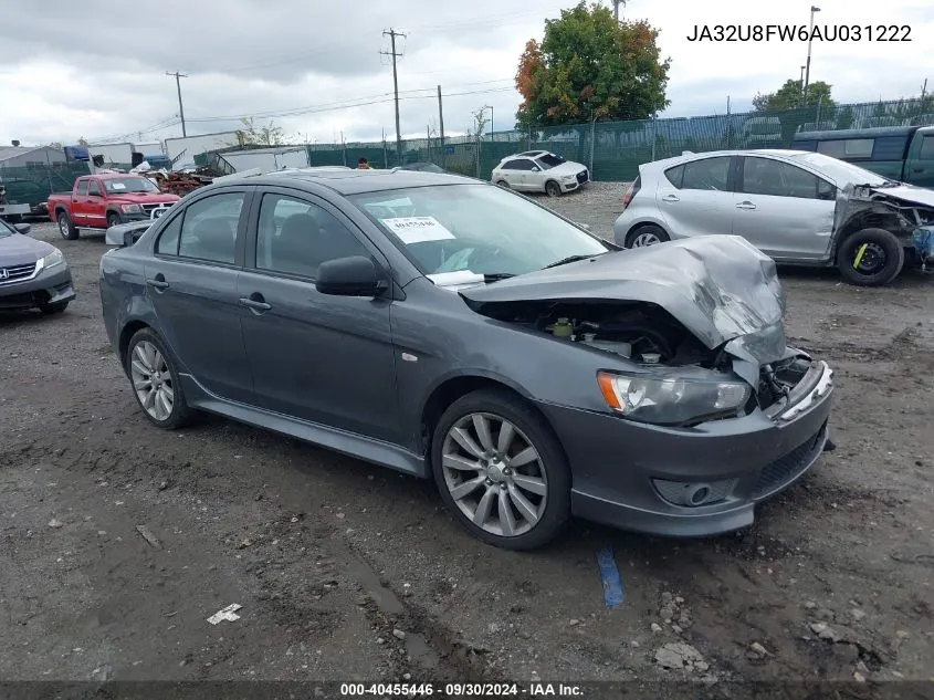 2010 Mitsubishi Lancer Gts VIN: JA32U8FW6AU031222 Lot: 40455446