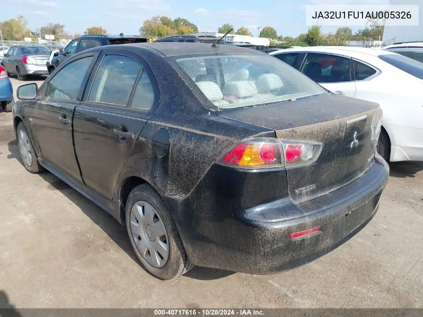 2010 Mitsubishi Lancer De VIN: JA32U1FU1AU005326 Lot: 40717615