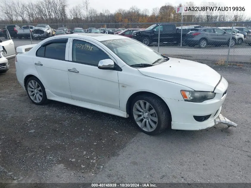 2010 Mitsubishi Lancer Gts VIN: JA32U8FW7AU019936 Lot: 40745939