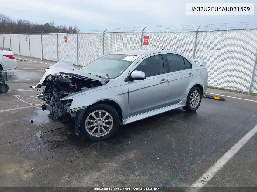 2010 Mitsubishi Lancer Es VIN: JA32U2FU4AU031599 Lot: 40817823