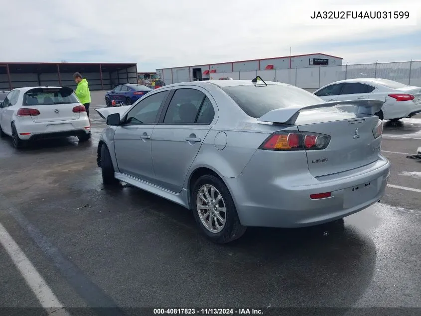 2010 Mitsubishi Lancer Es VIN: JA32U2FU4AU031599 Lot: 40817823