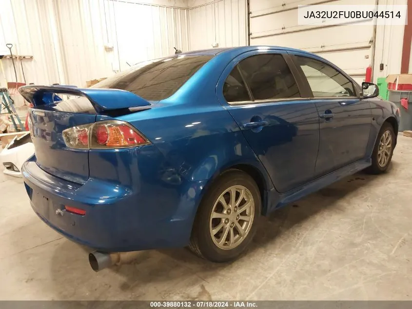 2011 Mitsubishi Lancer Es VIN: JA32U2FU0BU044514 Lot: 39880132