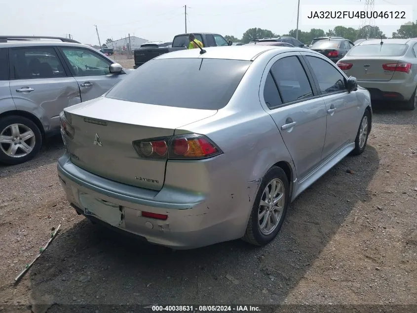 2011 Mitsubishi Lancer Es VIN: JA32U2FU4BU046122 Lot: 40038631