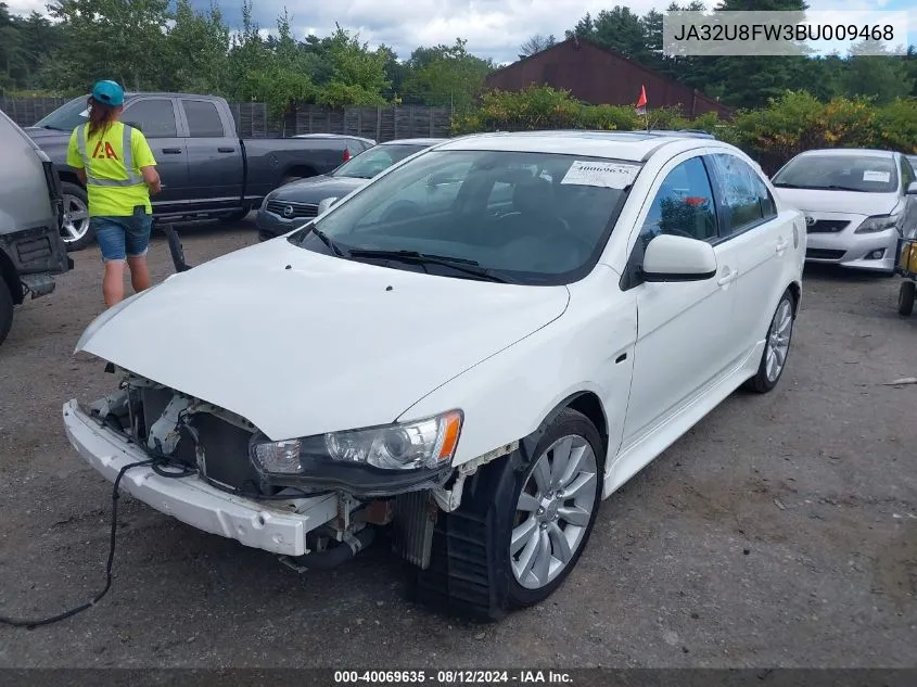 2011 Mitsubishi Lancer Gts VIN: JA32U8FW3BU009468 Lot: 40069635