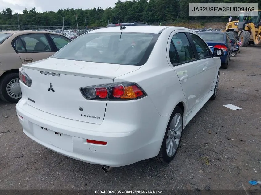 JA32U8FW3BU009468 2011 Mitsubishi Lancer Gts