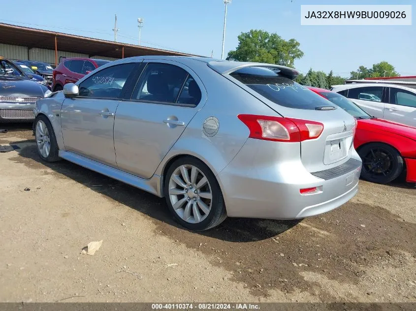 2011 Mitsubishi Lancer Sportback Gts VIN: JA32X8HW9BU009026 Lot: 40110374