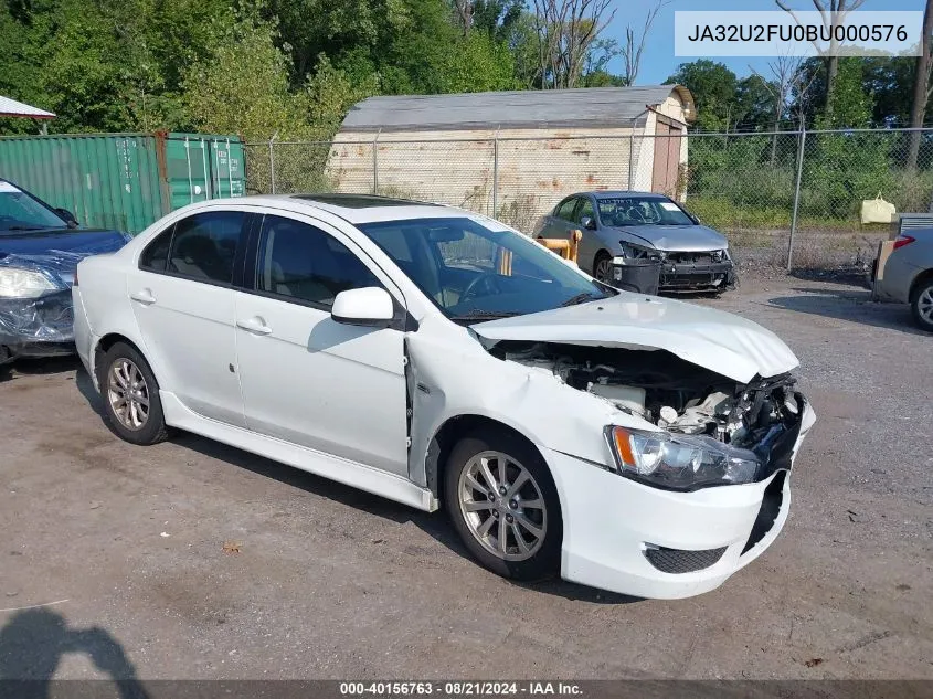 2011 Mitsubishi Lancer Es/Es Sport VIN: JA32U2FU0BU000576 Lot: 40156763