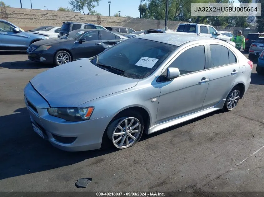 2011 Mitsubishi Lancer Sportback Es VIN: JA32X2HU5BU005664 Lot: 40218037