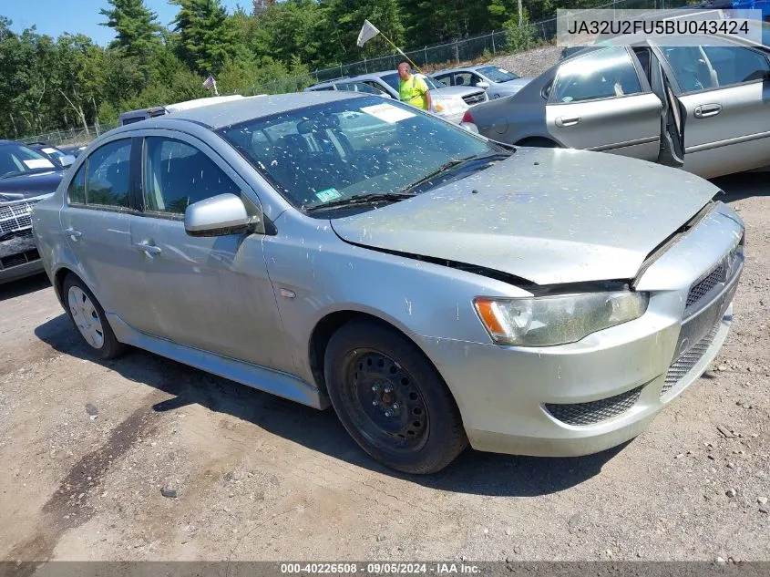 2011 Mitsubishi Lancer Es/Es Sport VIN: JA32U2FU5BU043424 Lot: 40226508