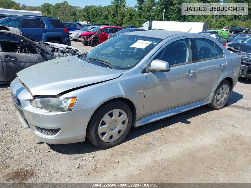 2011 Mitsubishi Lancer Es/Es Sport VIN: JA32U2FU5BU043424 Lot: 40226508