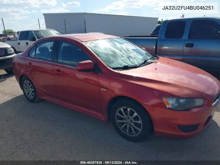 2011 Mitsubishi Lancer Es VIN: JA32U2FU4BU046251 Lot: 40357535