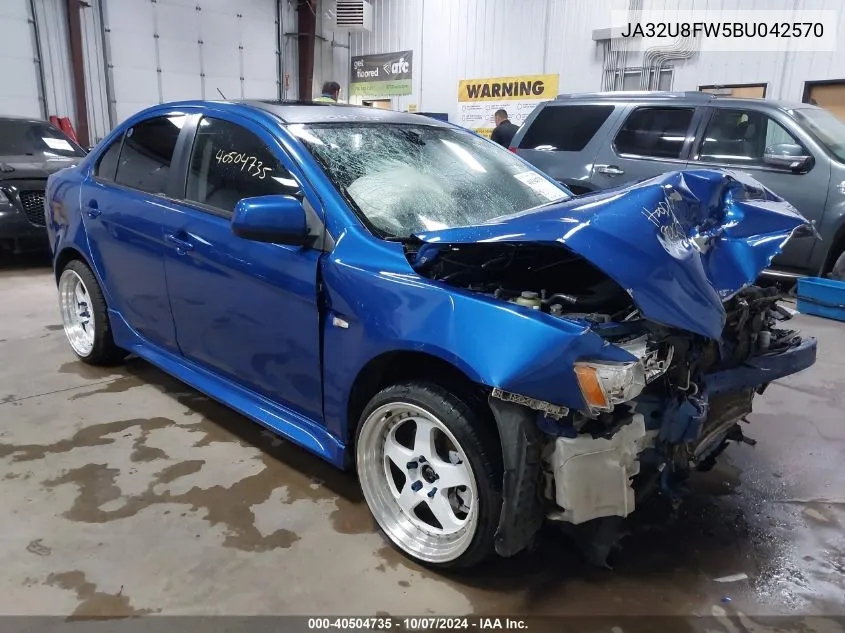 2011 Mitsubishi Lancer Gts VIN: JA32U8FW5BU042570 Lot: 40504735