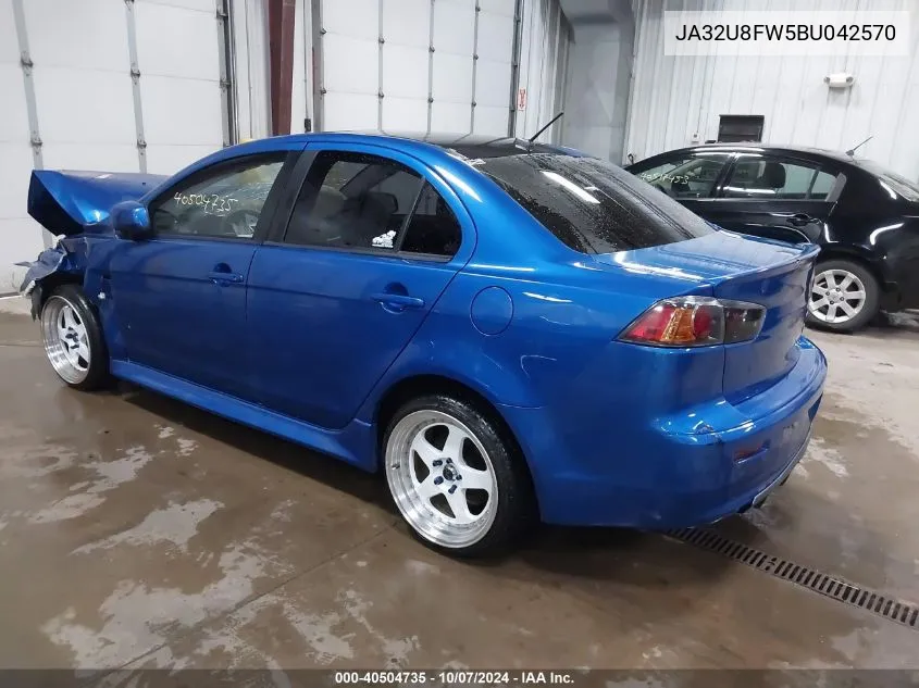 2011 Mitsubishi Lancer Gts VIN: JA32U8FW5BU042570 Lot: 40504735