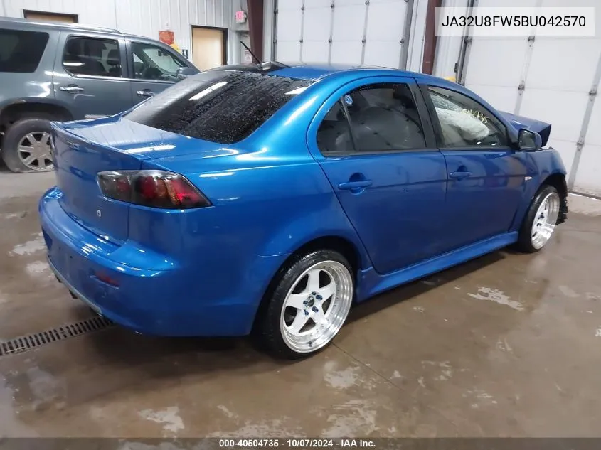 2011 Mitsubishi Lancer Gts VIN: JA32U8FW5BU042570 Lot: 40504735