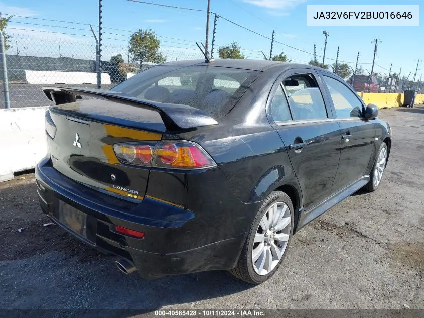 2011 Mitsubishi Lancer Ralliart VIN: JA32V6FV2BU016646 Lot: 40585428