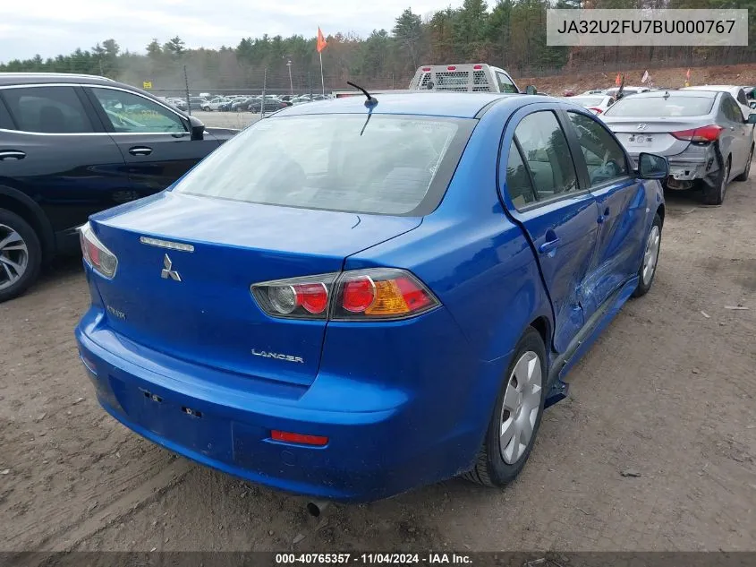 2011 Mitsubishi Lancer Es VIN: JA32U2FU7BU000767 Lot: 40765357