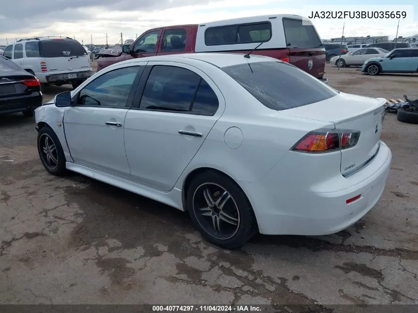 2011 Mitsubishi Lancer Es VIN: JA32U2FU3BU035659 Lot: 40774297