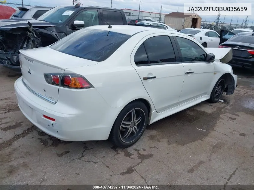 2011 Mitsubishi Lancer Es VIN: JA32U2FU3BU035659 Lot: 40774297