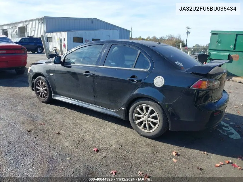 2011 Mitsubishi Lancer Es VIN: JA32U2FU6BU036434 Lot: 40844926