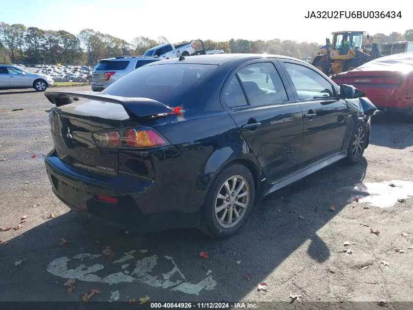 2011 Mitsubishi Lancer Es VIN: JA32U2FU6BU036434 Lot: 40844926