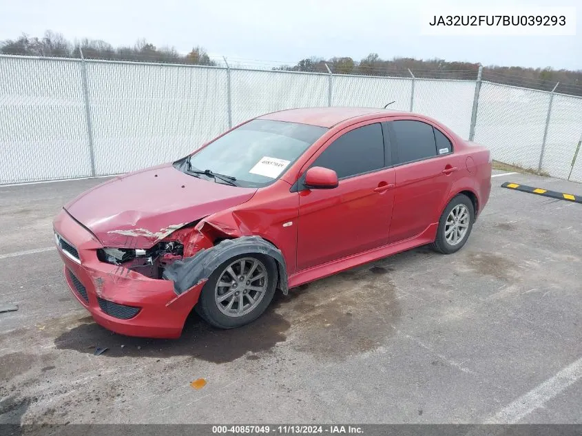 2011 Mitsubishi Lancer Es VIN: JA32U2FU7BU039293 Lot: 40857049