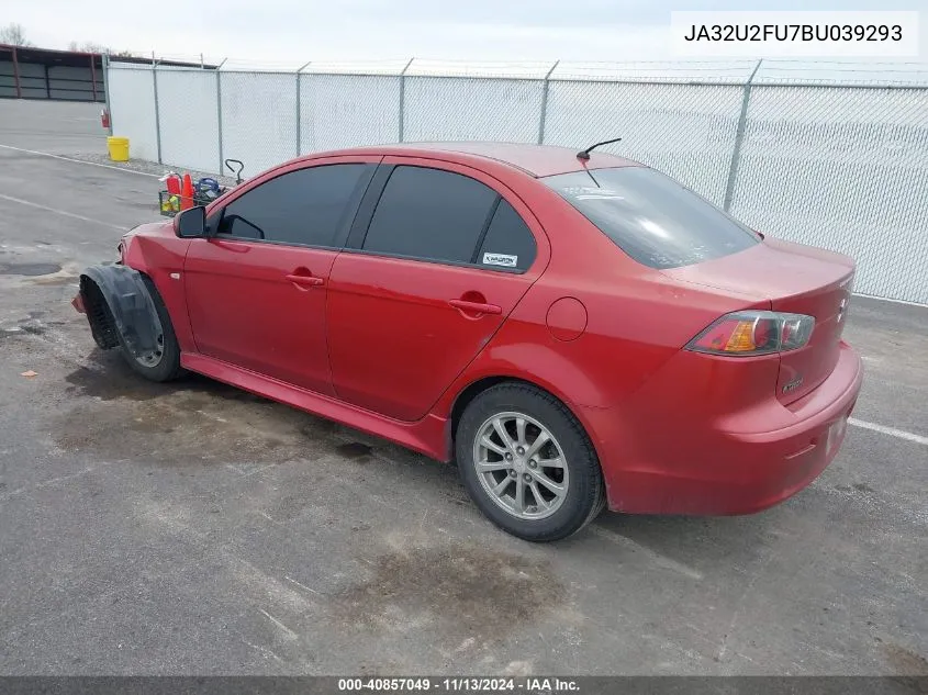 2011 Mitsubishi Lancer Es VIN: JA32U2FU7BU039293 Lot: 40857049