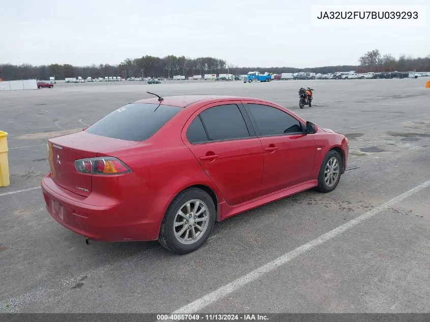 2011 Mitsubishi Lancer Es VIN: JA32U2FU7BU039293 Lot: 40857049