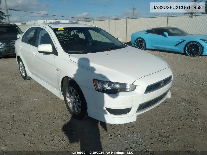 2012 Mitsubishi Lancer Es/Es Sport VIN: JA32U2FUXCU611958 Lot: 12139930