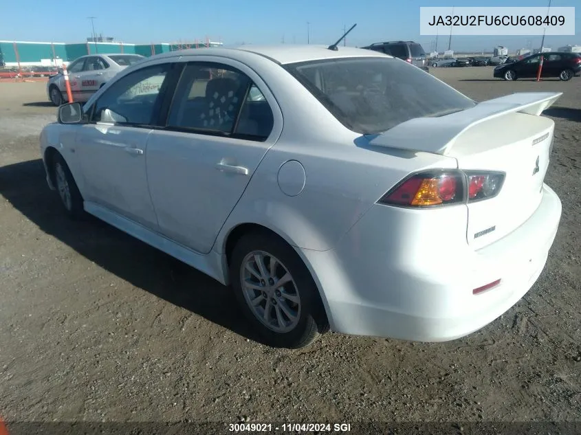 2012 Mitsubishi Lancer Es/Es Sport VIN: JA32U2FU6CU608409 Lot: 30049021