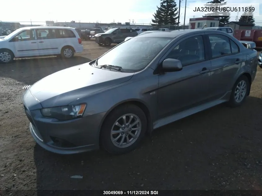 2012 Mitsubishi Lancer Es/Es Sport VIN: JA32U2FU8CU611859 Lot: 30049069