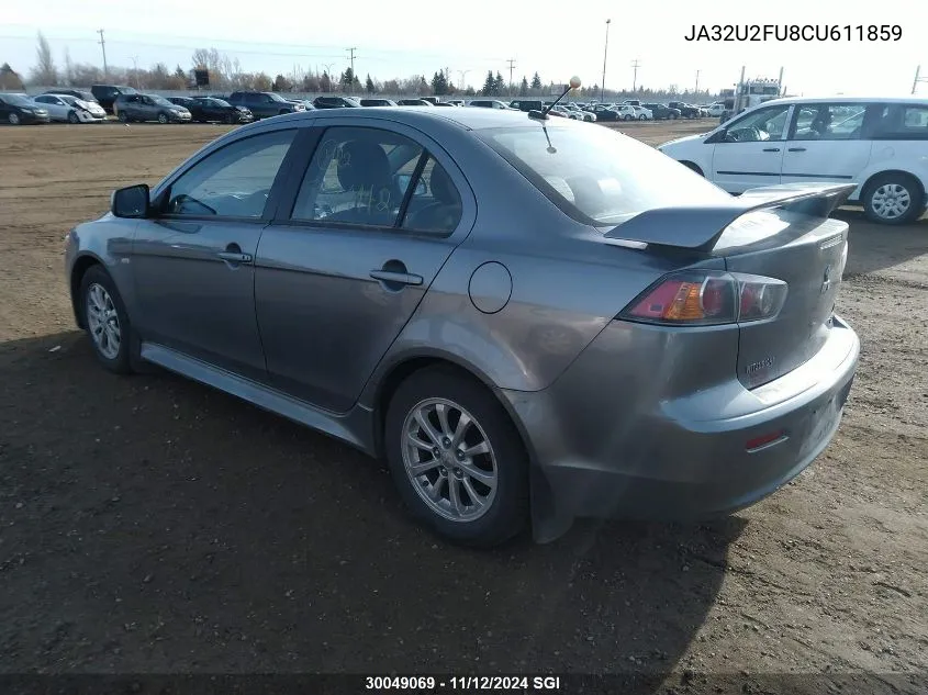 2012 Mitsubishi Lancer Es/Es Sport VIN: JA32U2FU8CU611859 Lot: 30049069