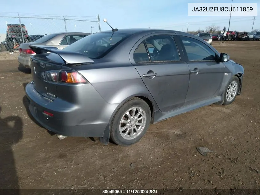 2012 Mitsubishi Lancer Es/Es Sport VIN: JA32U2FU8CU611859 Lot: 30049069