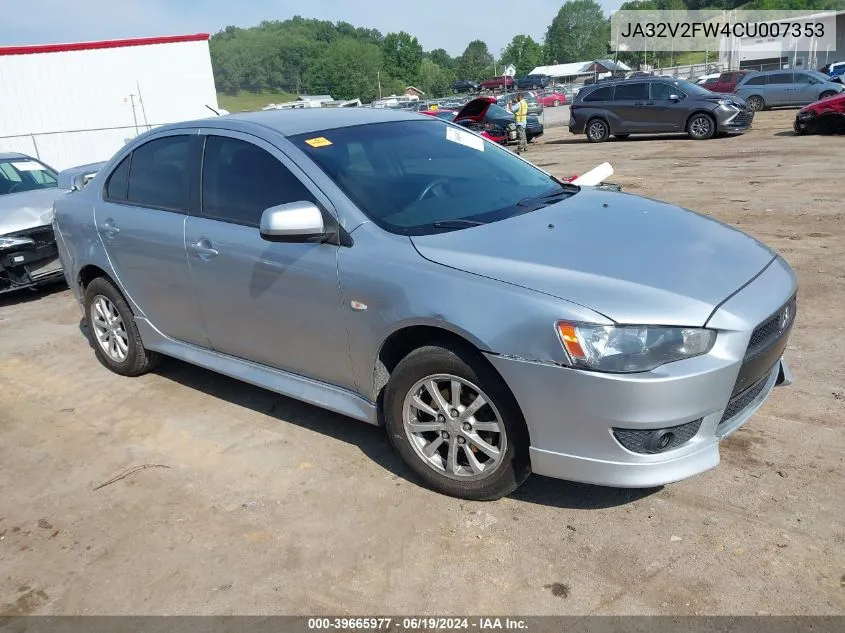 2012 Mitsubishi Lancer Se VIN: JA32V2FW4CU007353 Lot: 39665977