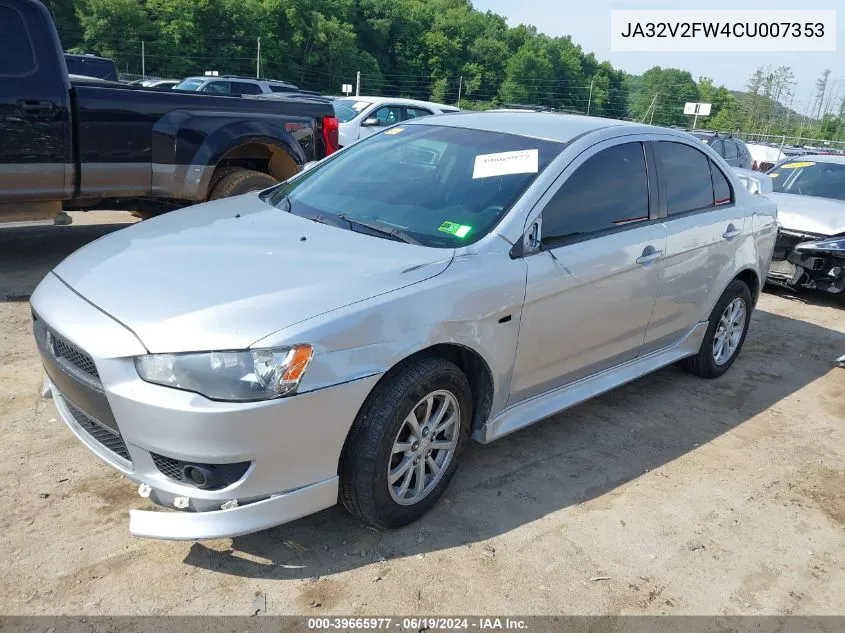 2012 Mitsubishi Lancer Se VIN: JA32V2FW4CU007353 Lot: 39665977