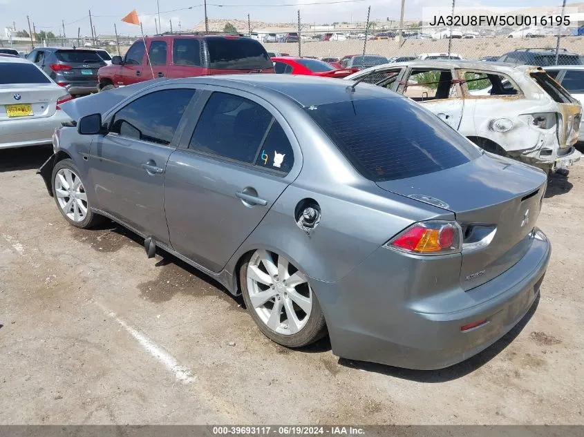 2012 Mitsubishi Lancer Gt VIN: JA32U8FW5CU016195 Lot: 39693117