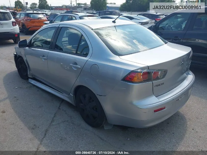 2012 Mitsubishi Lancer Es VIN: JA32U2FU8CU008961 Lot: 39840726