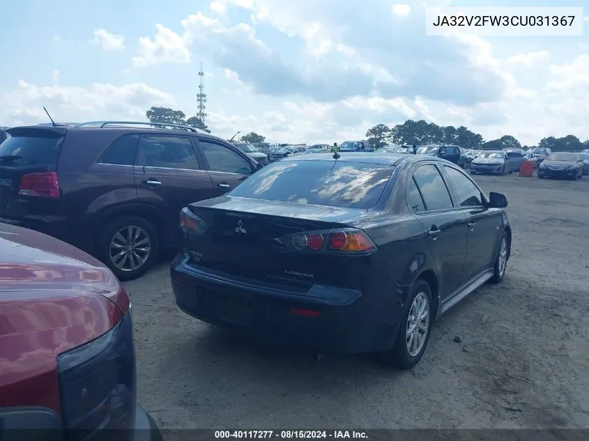 2012 Mitsubishi Lancer Se VIN: JA32V2FW3CU031367 Lot: 40117277