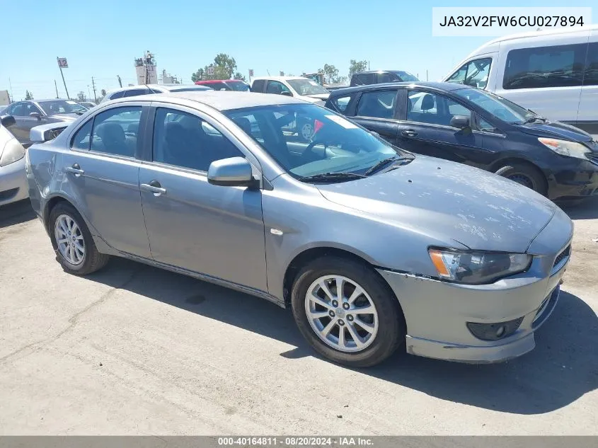 2012 Mitsubishi Lancer Se VIN: JA32V2FW6CU027894 Lot: 40164811