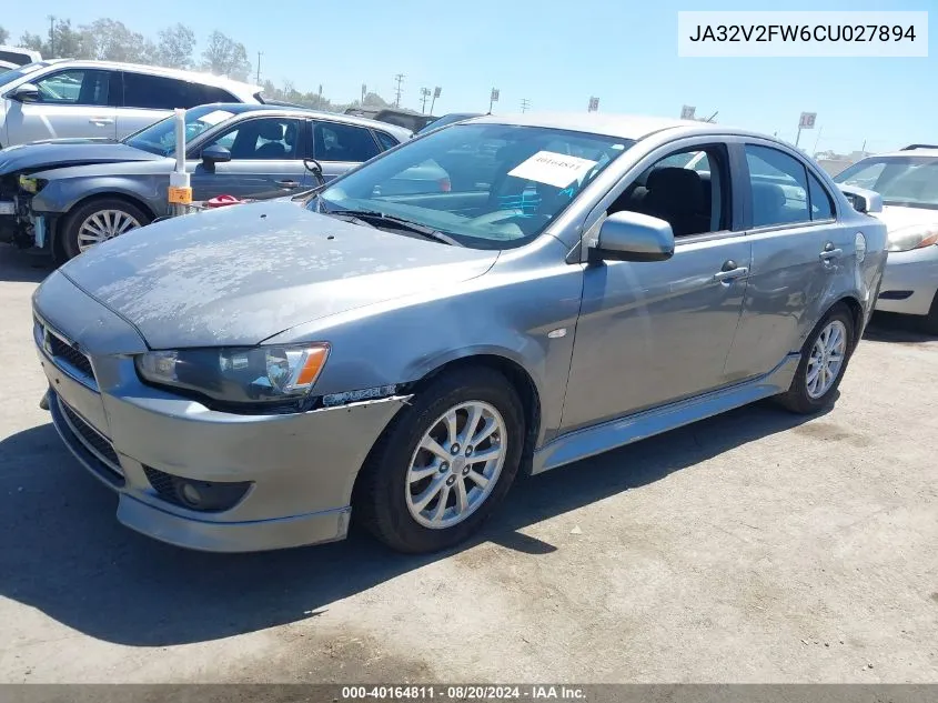 2012 Mitsubishi Lancer Se VIN: JA32V2FW6CU027894 Lot: 40164811