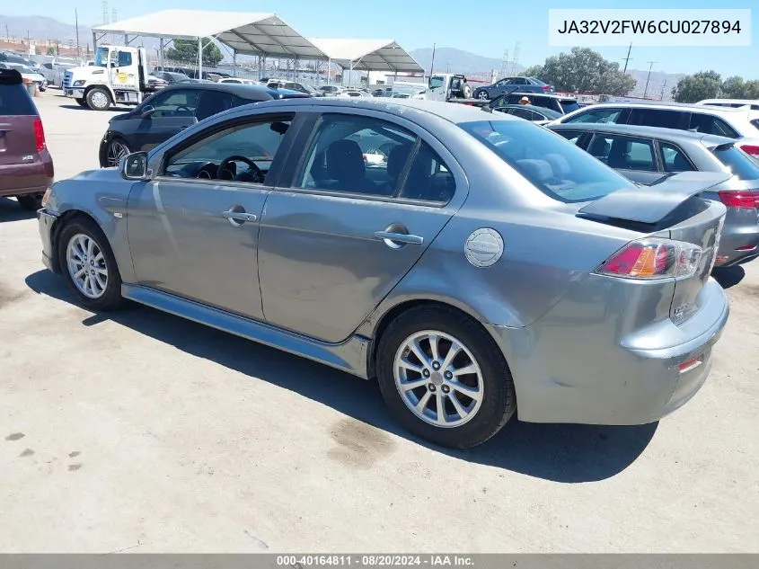 2012 Mitsubishi Lancer Se VIN: JA32V2FW6CU027894 Lot: 40164811