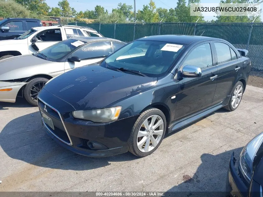 2012 Mitsubishi Lancer Gt VIN: JA32U8FW6CU029408 Lot: 40204686