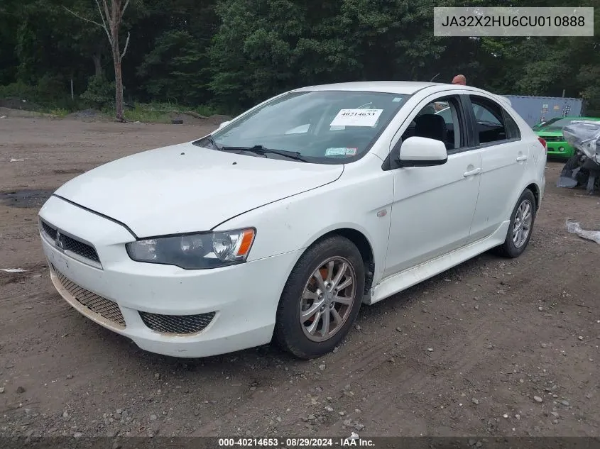 2012 Mitsubishi Lancer Sportback Es VIN: JA32X2HU6CU010888 Lot: 40214653