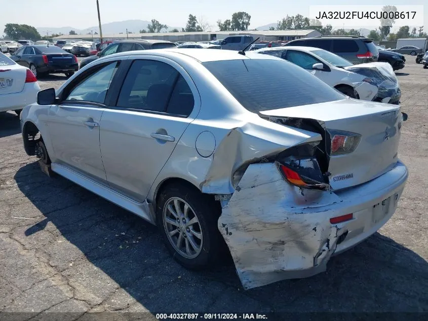 2012 Mitsubishi Lancer Es VIN: JA32U2FU4CU008617 Lot: 40327897