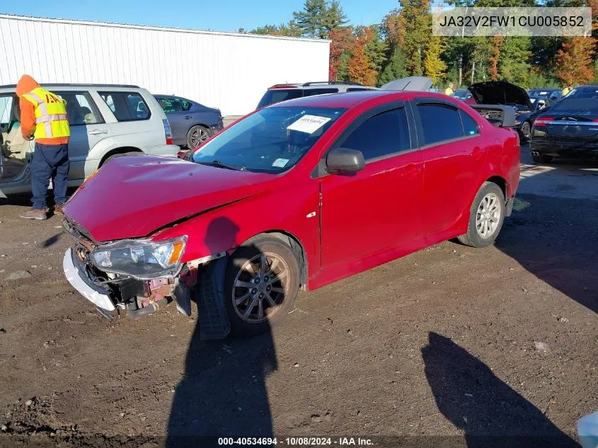 2012 Mitsubishi Lancer Se VIN: JA32V2FW1CU005852 Lot: 40534694