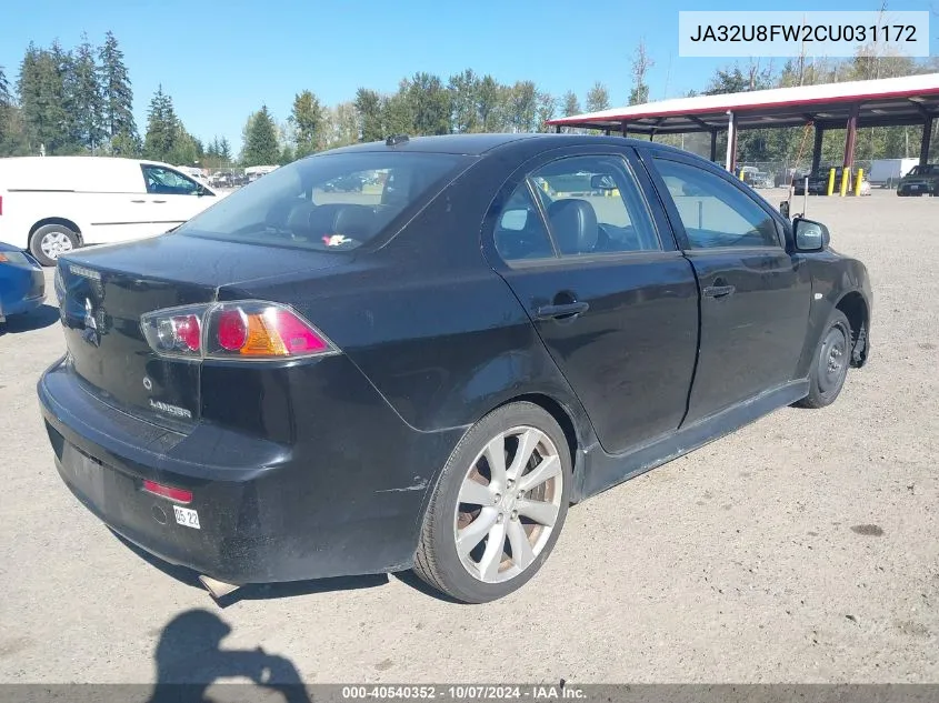 2012 Mitsubishi Lancer Gt VIN: JA32U8FW2CU031172 Lot: 40540352