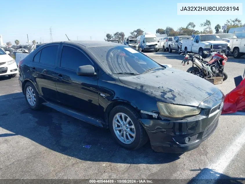 2012 Mitsubishi Lancer Sportback Es VIN: JA32X2HU8CU028194 Lot: 40544489